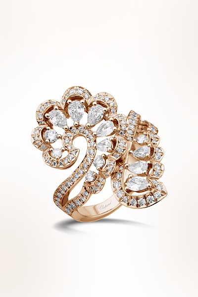 Bague haute joaillerie en diamant et or rose Precious Lace